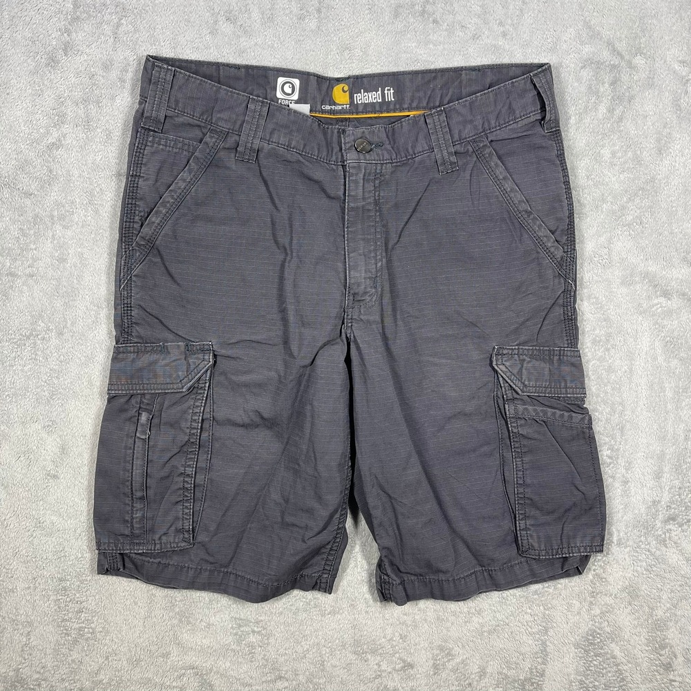 Carhartt Cargo Shorts Mens 32 Gray Force Relaxed Fit Ripstop 101168-029